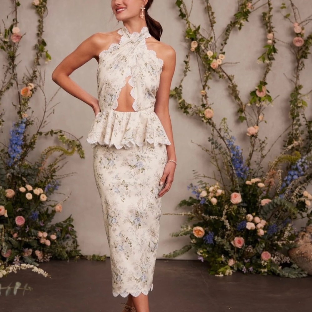 V Chapman Daisy Dress in Blue Bouquet Size 4